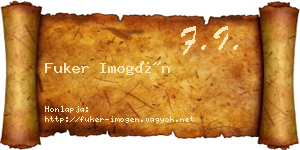 Fuker Imogén névjegykártya